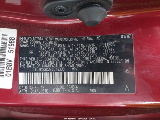 Toyota Sienna Le