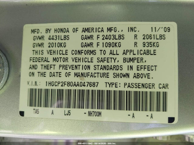 Honda Accord 2.4 Ex-l