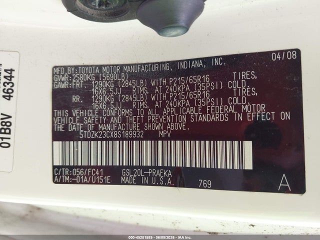 Toyota Sienna Le