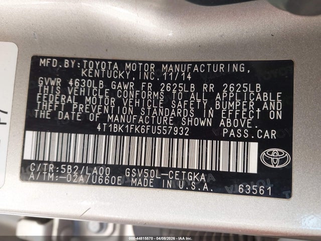 Toyota Camry Xle V6