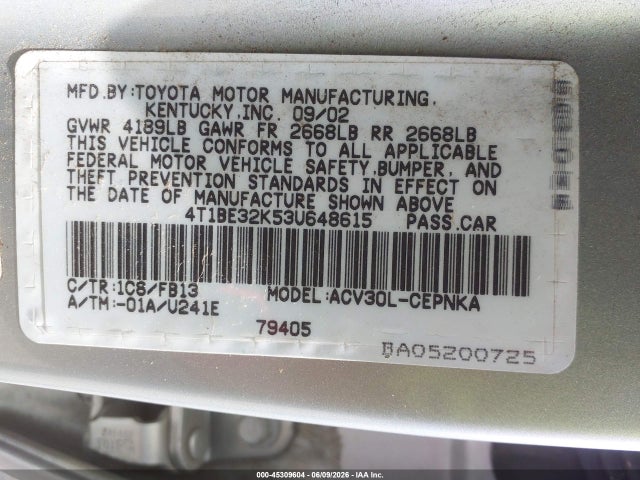 Toyota Camry Le