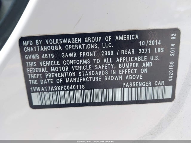 Volkswagen Passat 1.8t Wolfsburg Edition