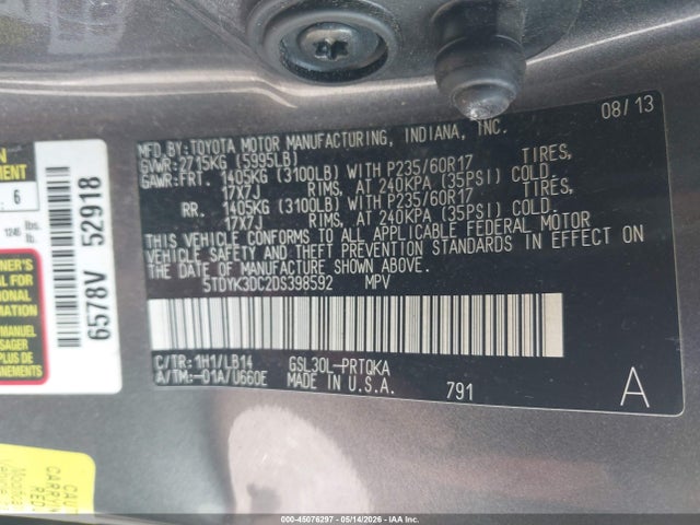 Toyota Sienna Xle V6 8 Passenger