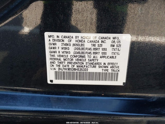 Honda Ridgeline Rtl
