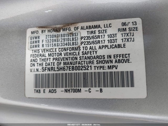 Honda Odyssey Ex-l