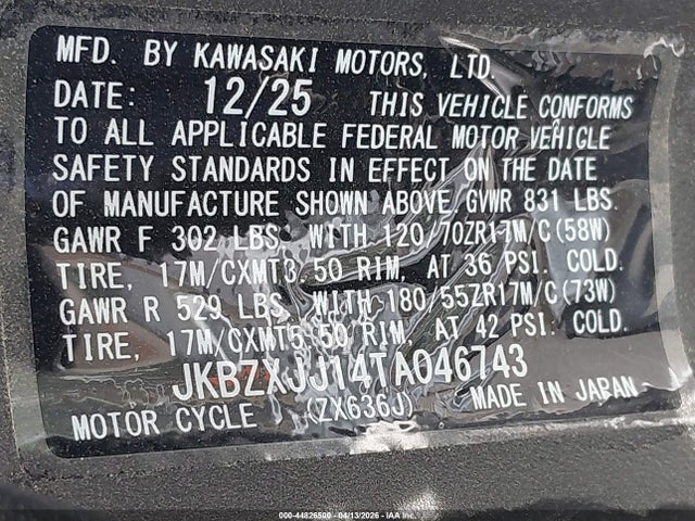 Kawasaki Zx636 K