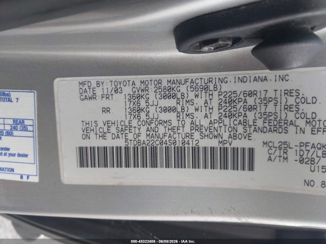 Toyota Sienna Xle Limited