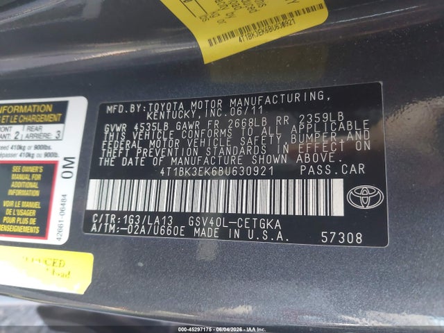 Toyota Camry Xle V6