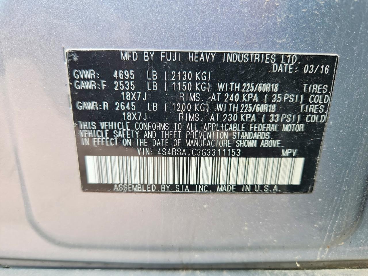 Subaru Outback 2.5i Limited