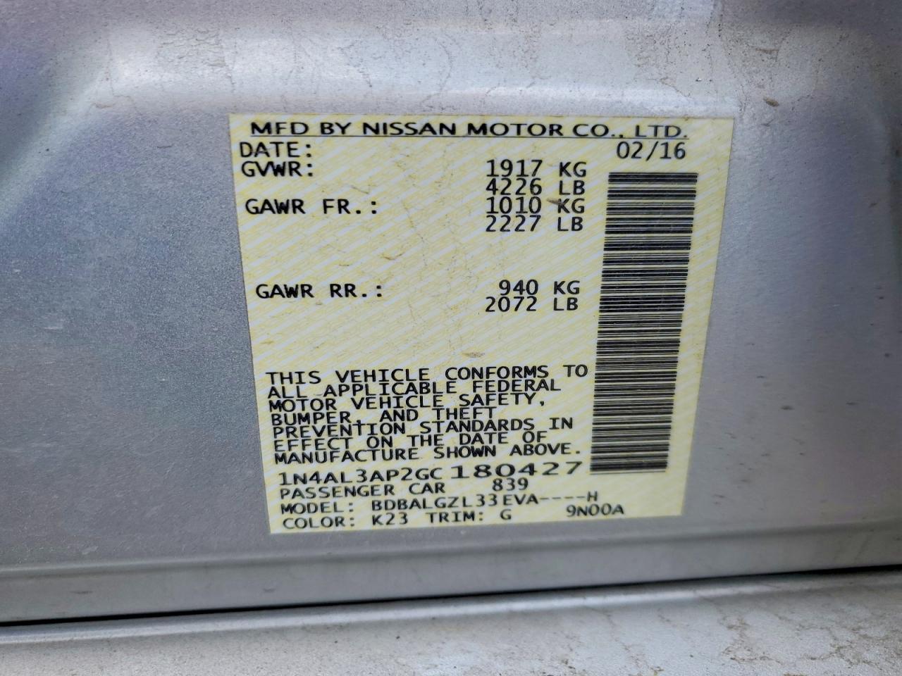 Nissan Altima 2.5 S
