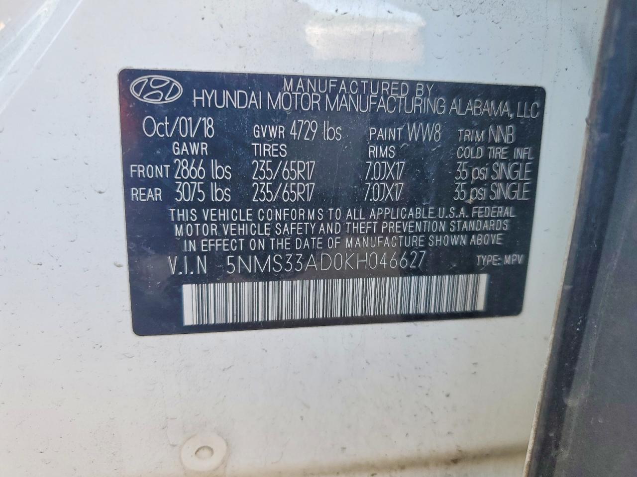 Hyundai SANTA FE Sel 2.4l
