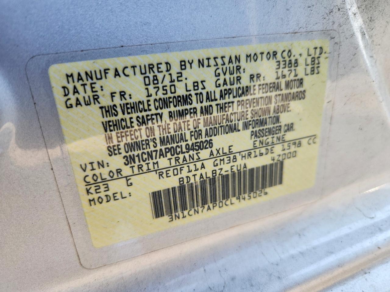 Nissan Versa 1.6 S