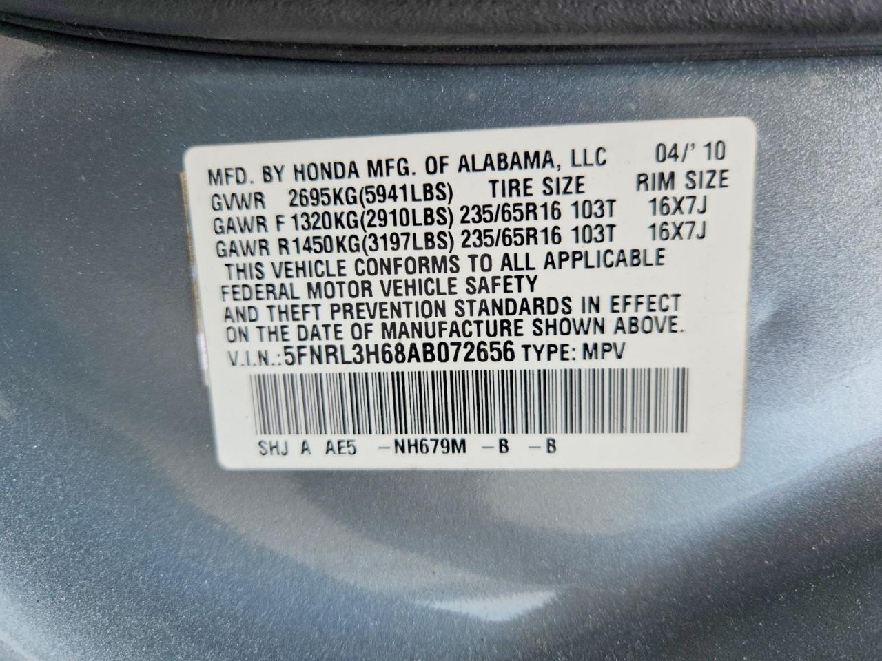 Honda Odyssey Exl
