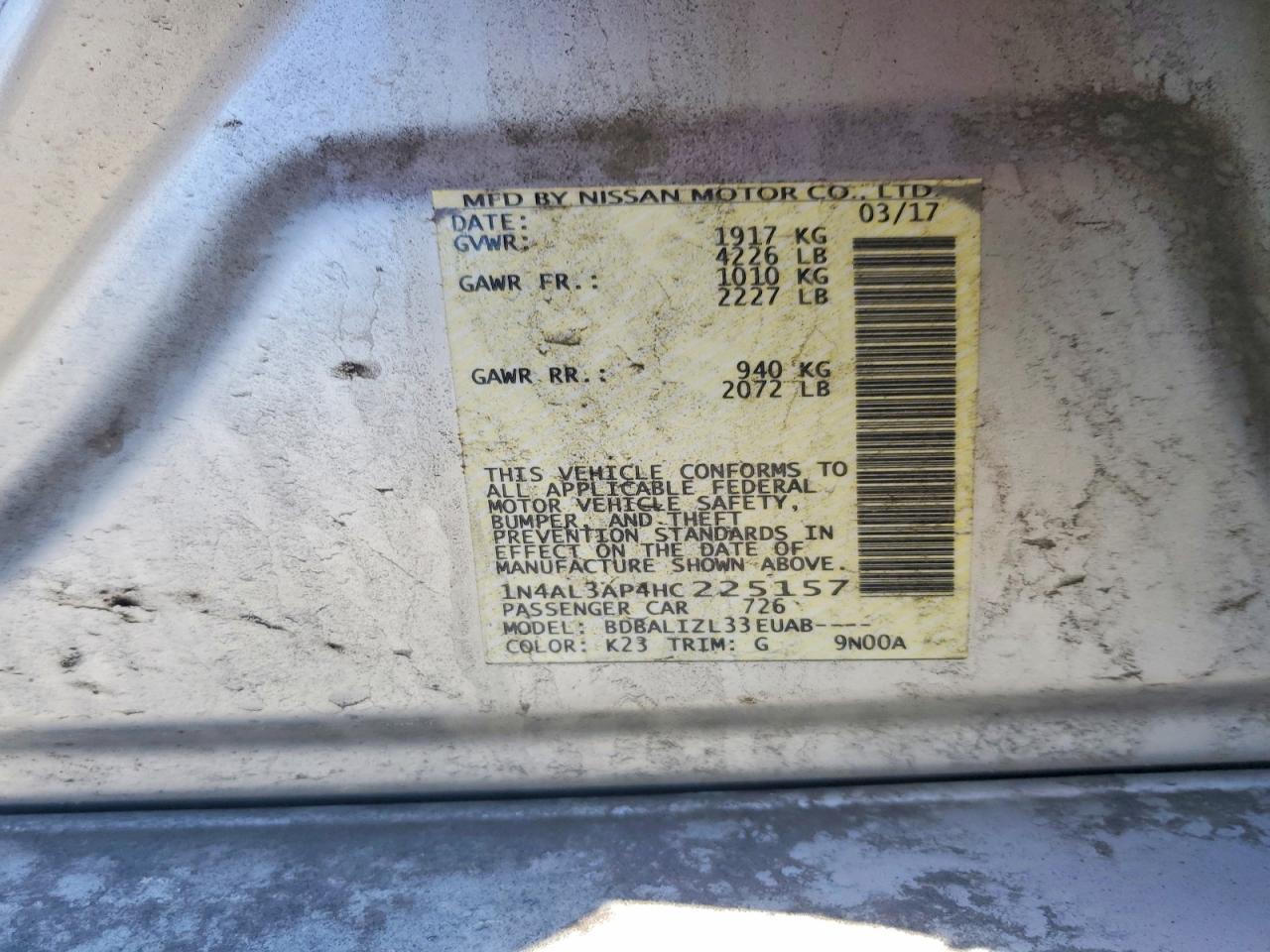Nissan Altima 2.5 Sv