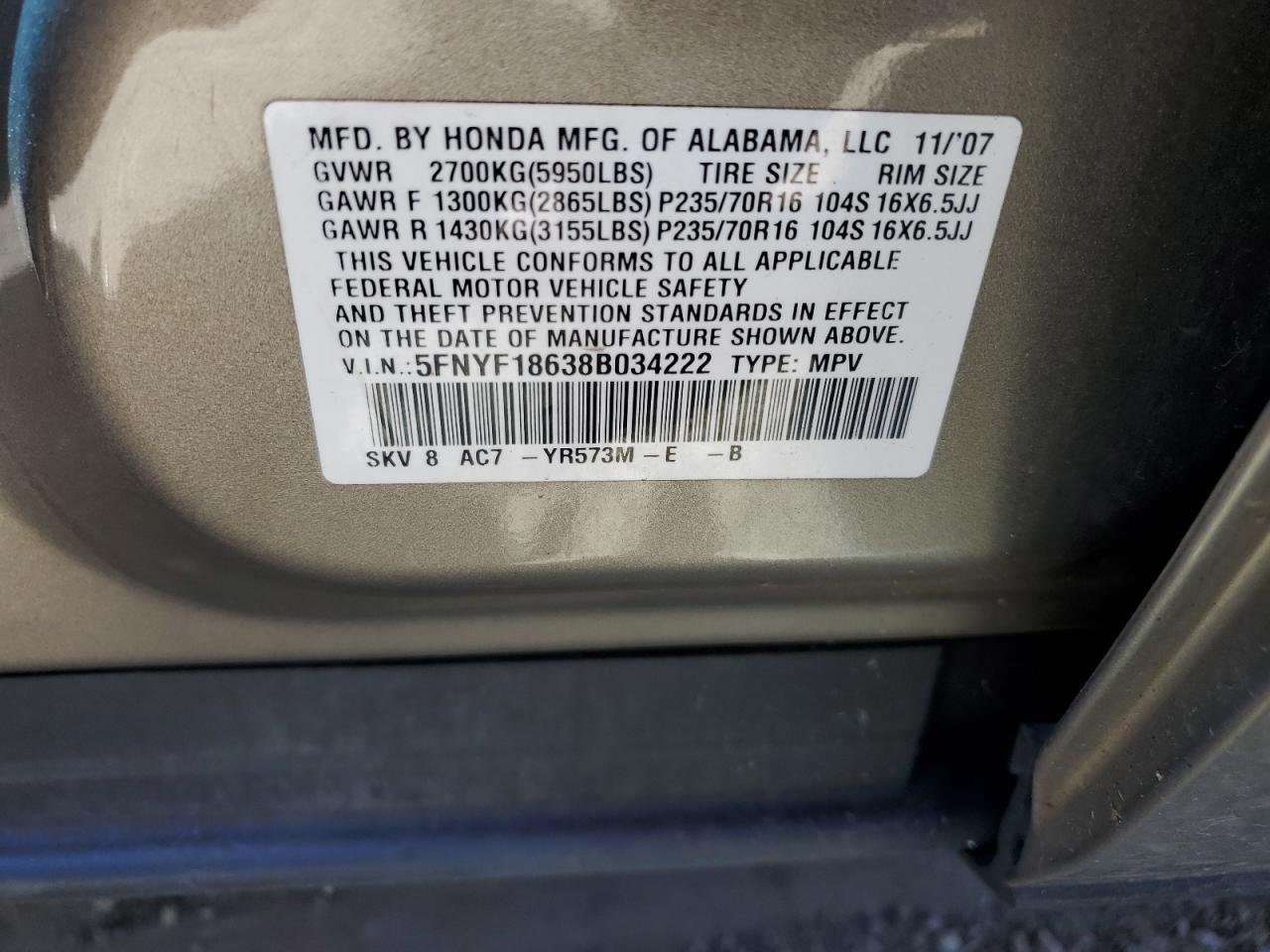 Honda Pilot Exl