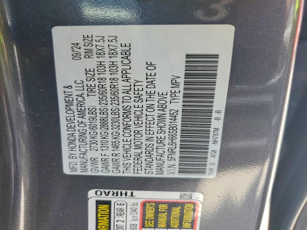 Honda Odyssey Exl