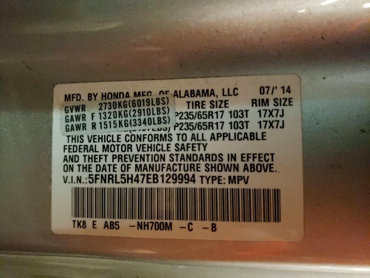Honda Odyssey Ex