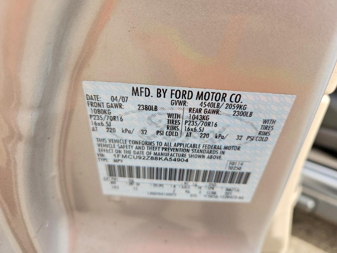 Ford Escape Xls