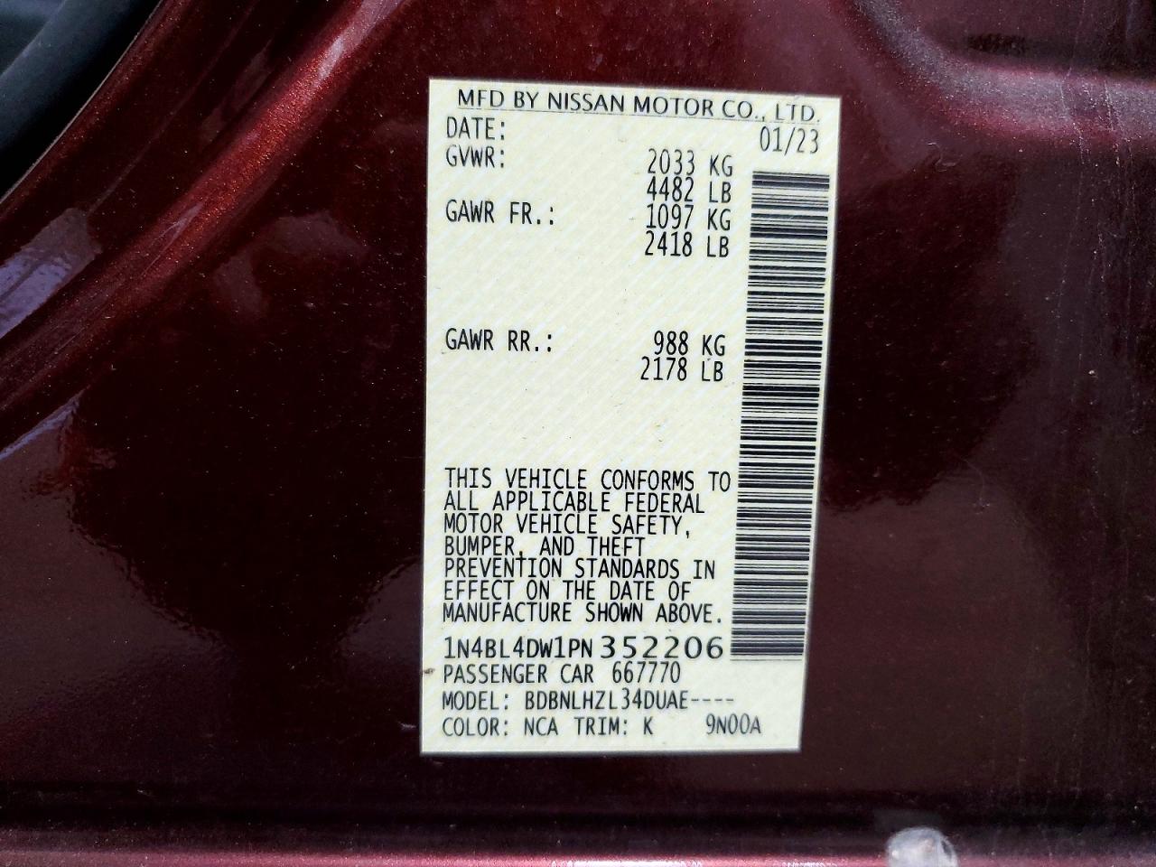Nissan Altima Sv