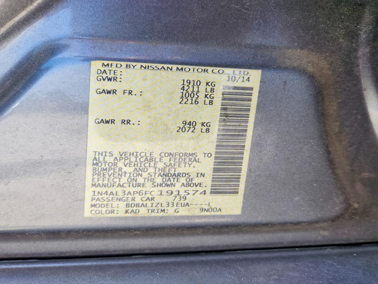 Nissan Altima 2.5 Sv