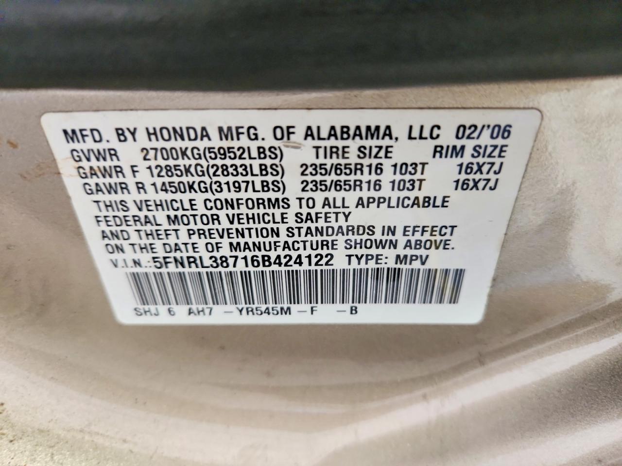 Honda Odyssey Exl
