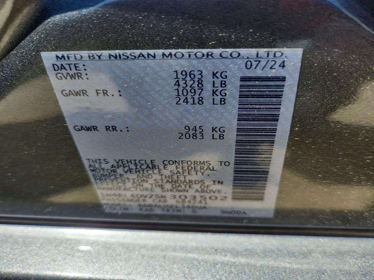 Nissan Altima Sv