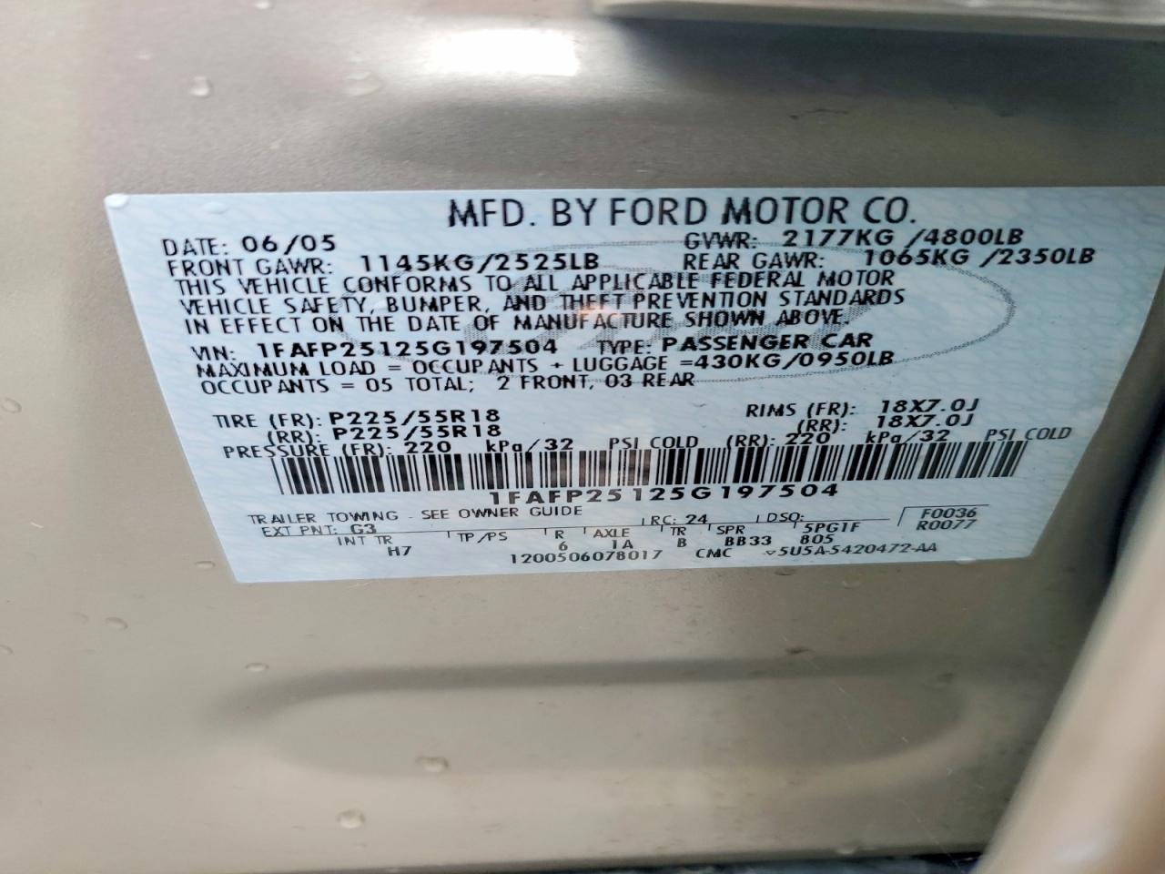Ford Five Hundr Limited