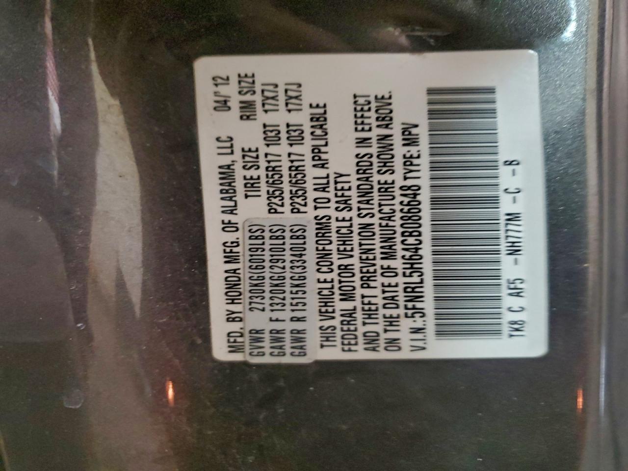 Honda Odyssey Exl