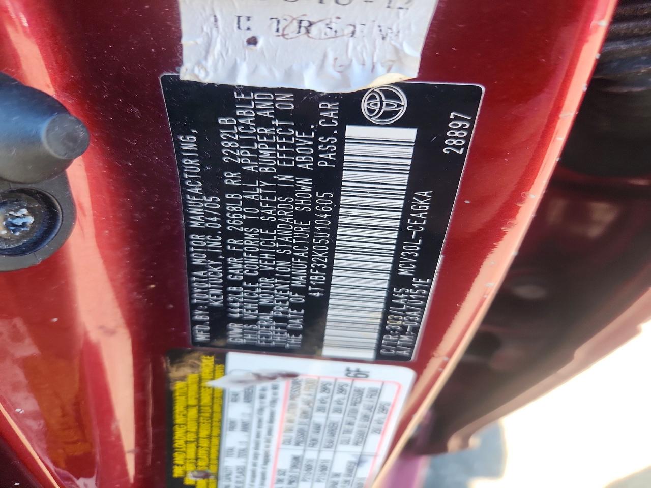 Toyota Camry Xle V6