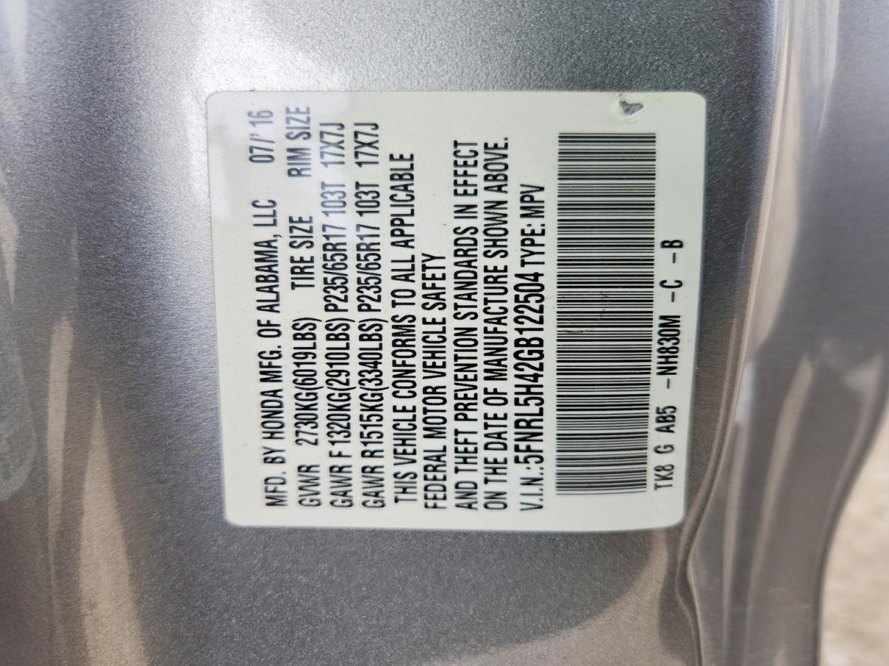Honda Odyssey Ex