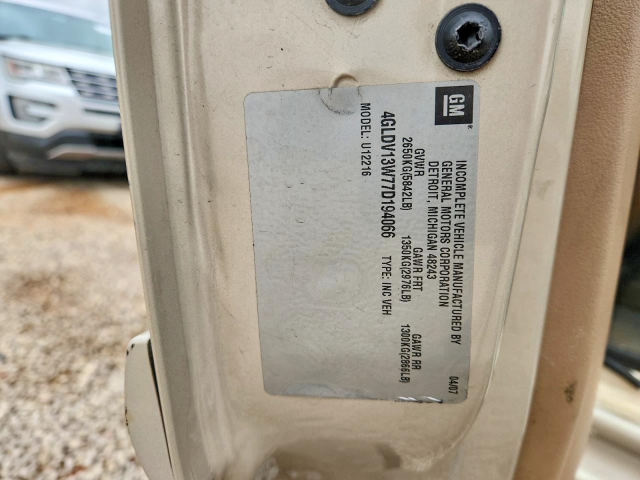 Buick Terraza Incomplete