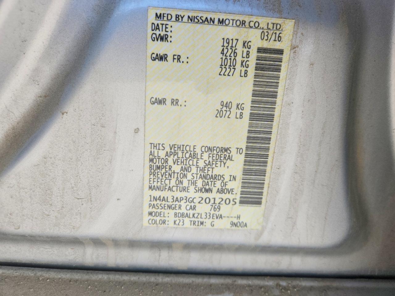 Nissan Altima 2.5 Sv