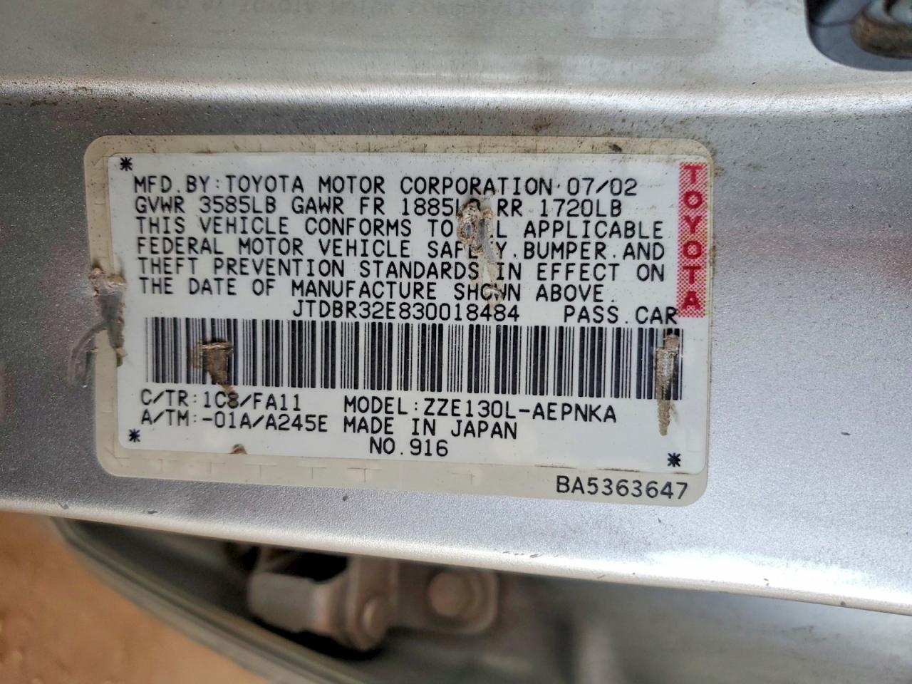 Toyota Corolla Ce