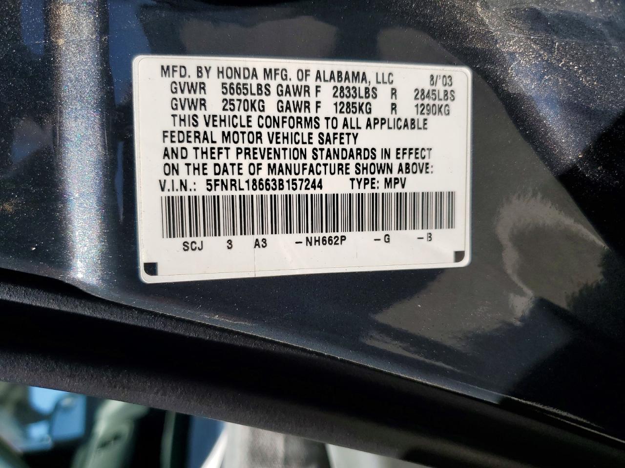 Honda Odyssey Ex-l With Res