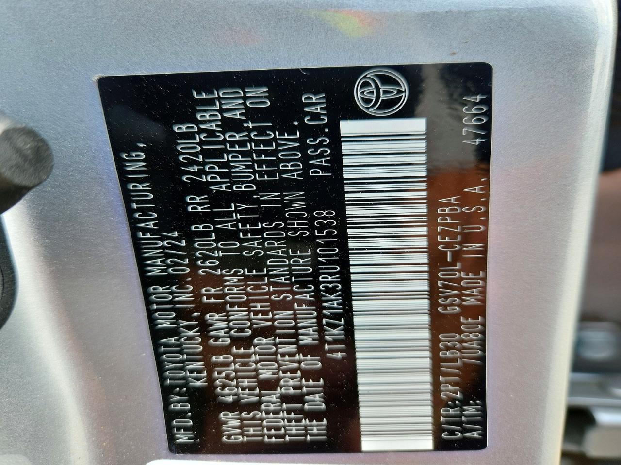 Toyota Camry Xse V6