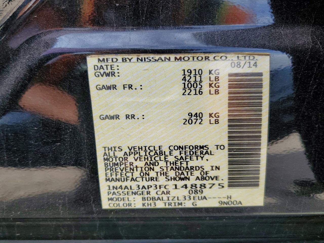 Nissan Altima 2.5 Sv