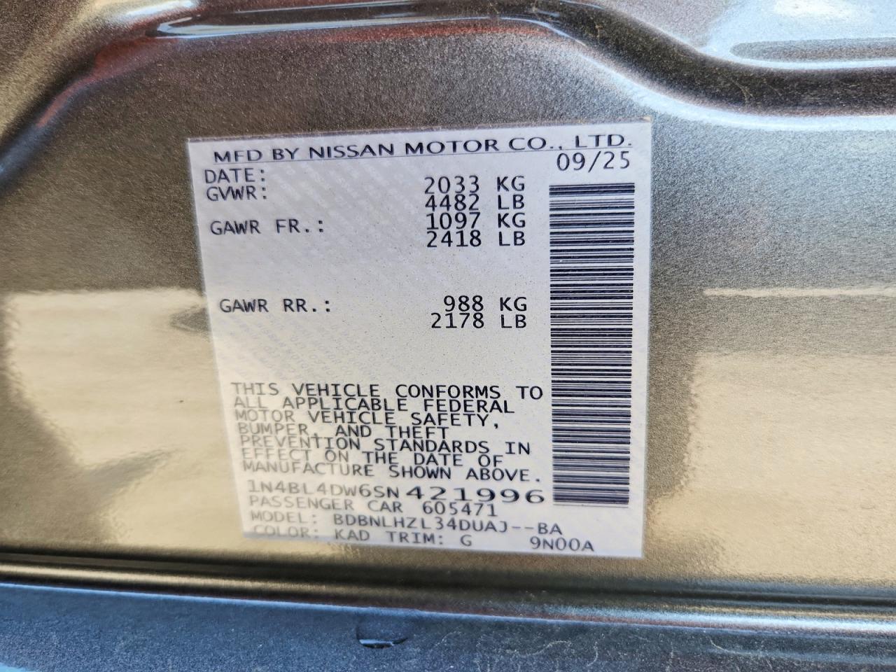 Nissan Altima Sv