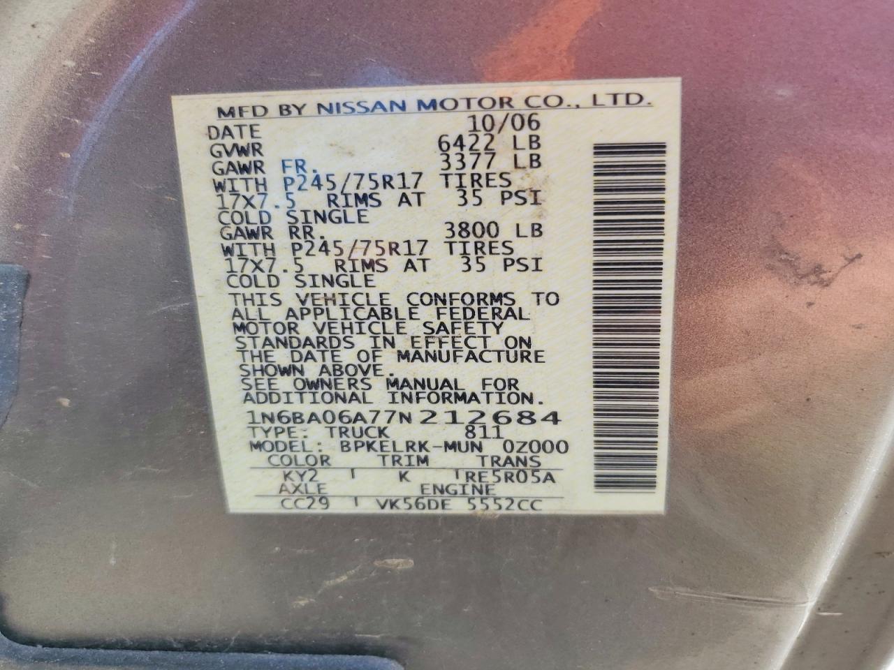 Nissan Titan Xe Ffv