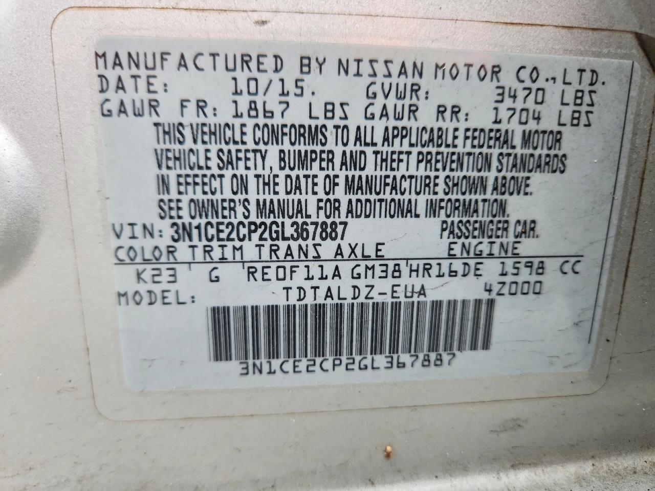 Nissan Versa Sv