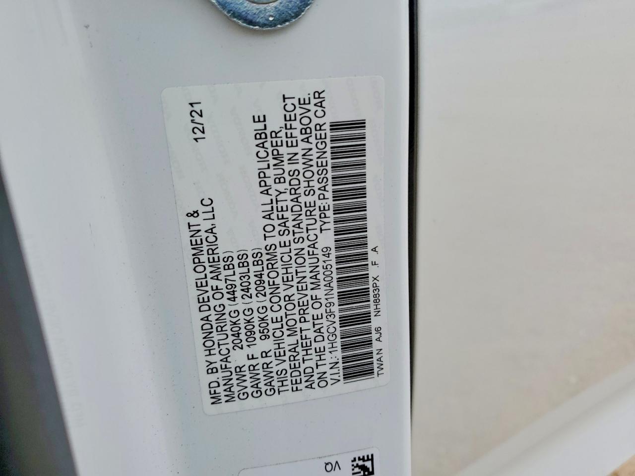 Honda Accord Touring Hybrid