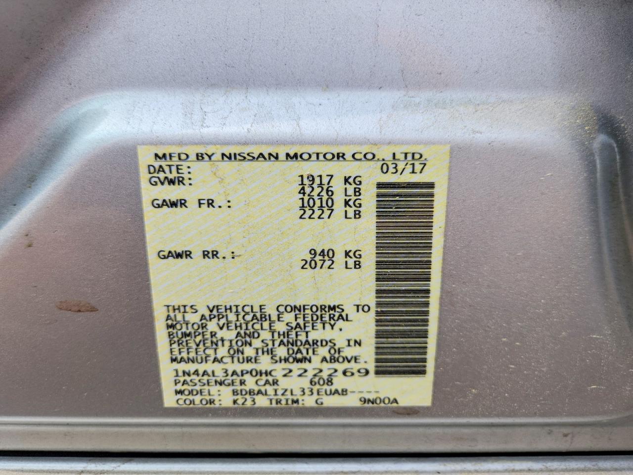 Nissan Altima 2.5 Sv