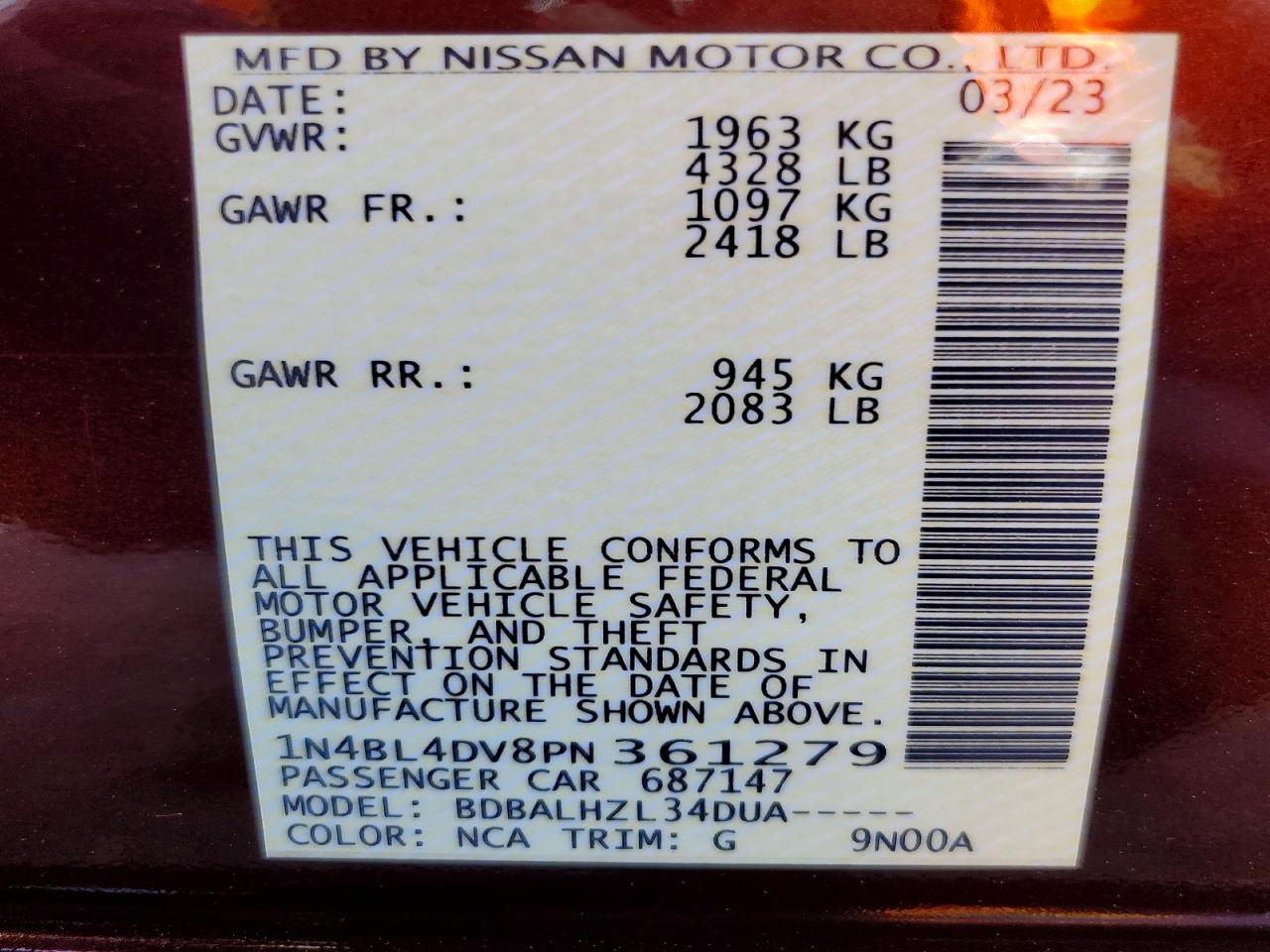 Nissan Altima Sv