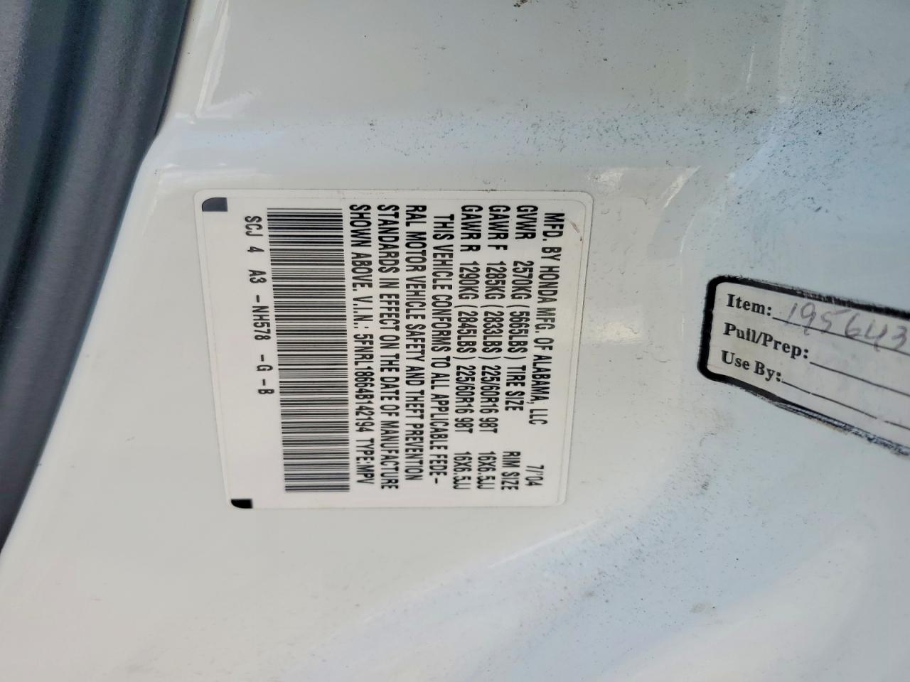 Honda Odyssey Ex