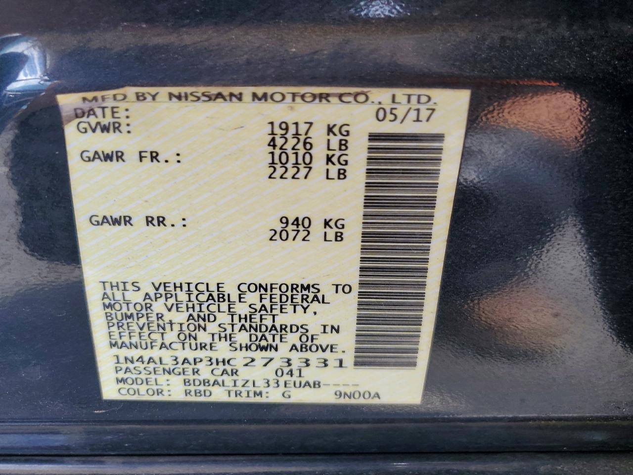 Nissan Altima 2.5 Sv