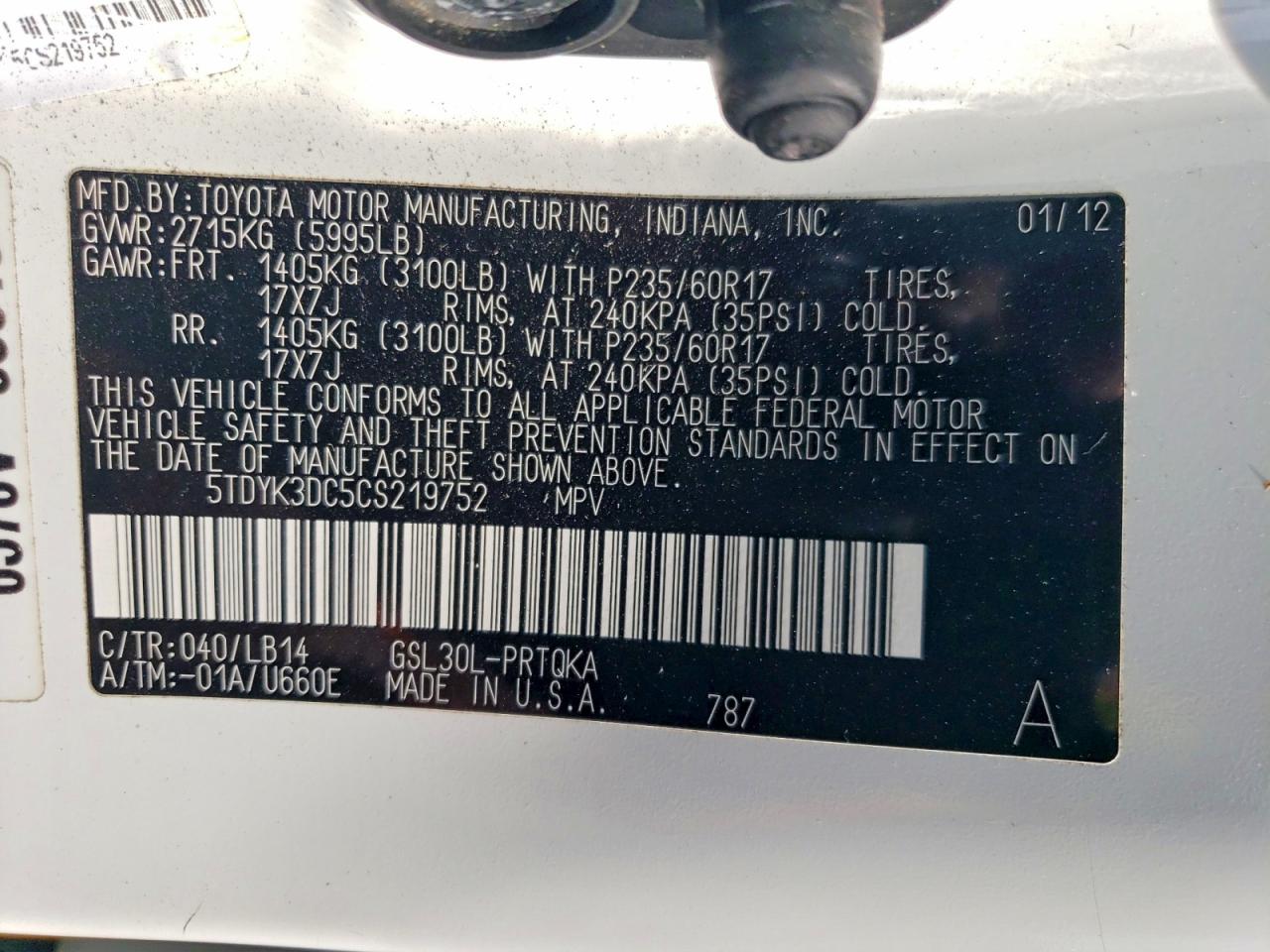 Toyota Sienna Xle 8-passenger