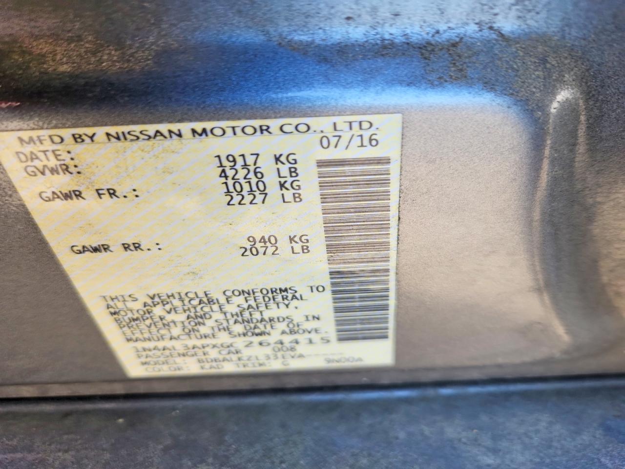 Nissan Altima 2.5 Sv