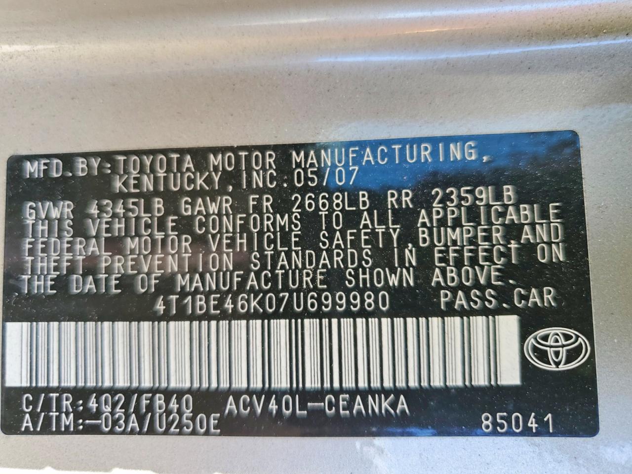 Toyota Camry Le