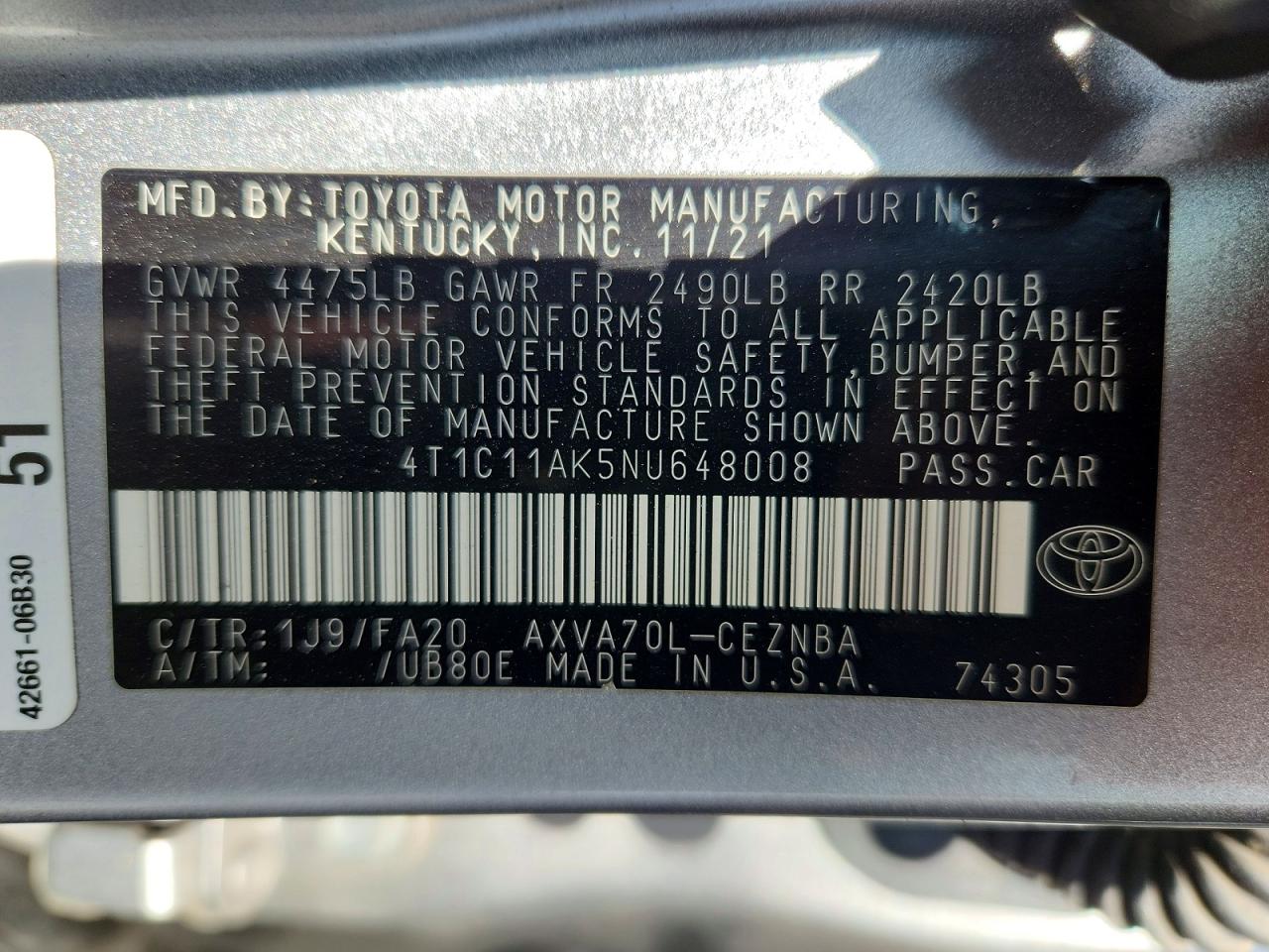 Toyota Camry Le