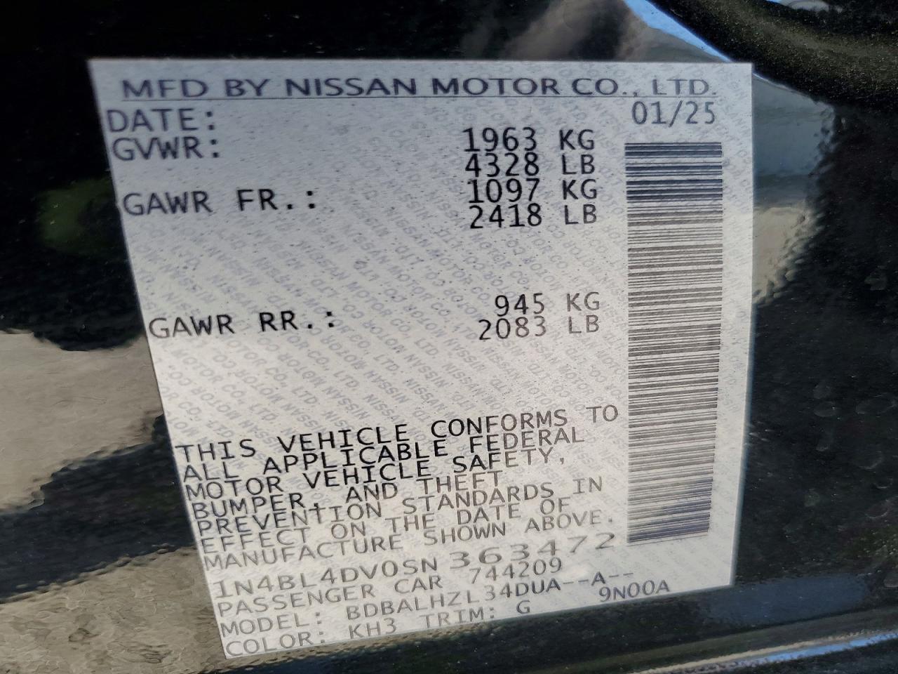 Nissan Altima 2.5 Sv