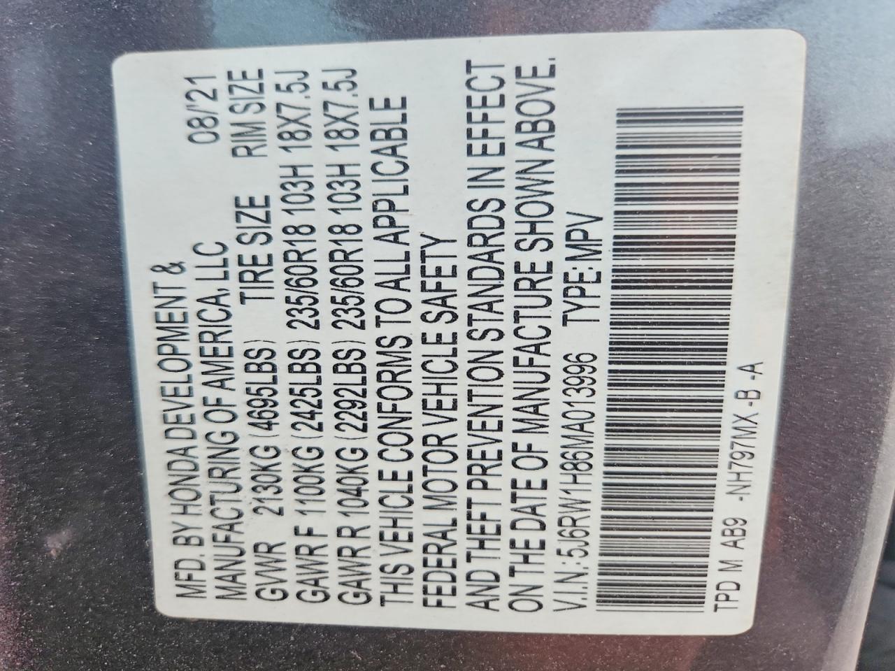 Honda Crv Exl